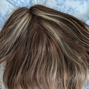 Crown Clip In Topper Medium Brown With Highlights